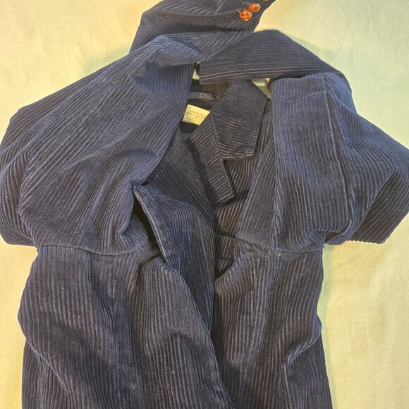 VINTAGE La Rose Old Money Academia Navy Blue Corduroy Blazer Size S/M LIKE NEW! - Picture 9 of 16